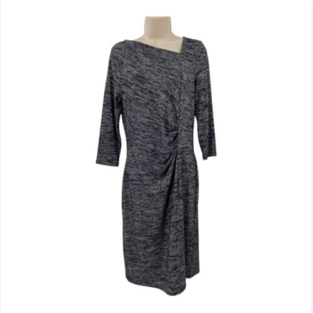 Talbots Gray Marled Ruched Waist Dress, MP